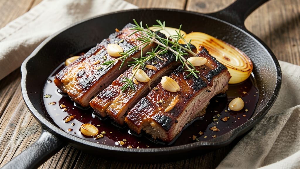 Bone-In Beef Chuck Short Ribs Flanken-Style Recipe: Smoky-Braised Crust With Juicy Pink Centers