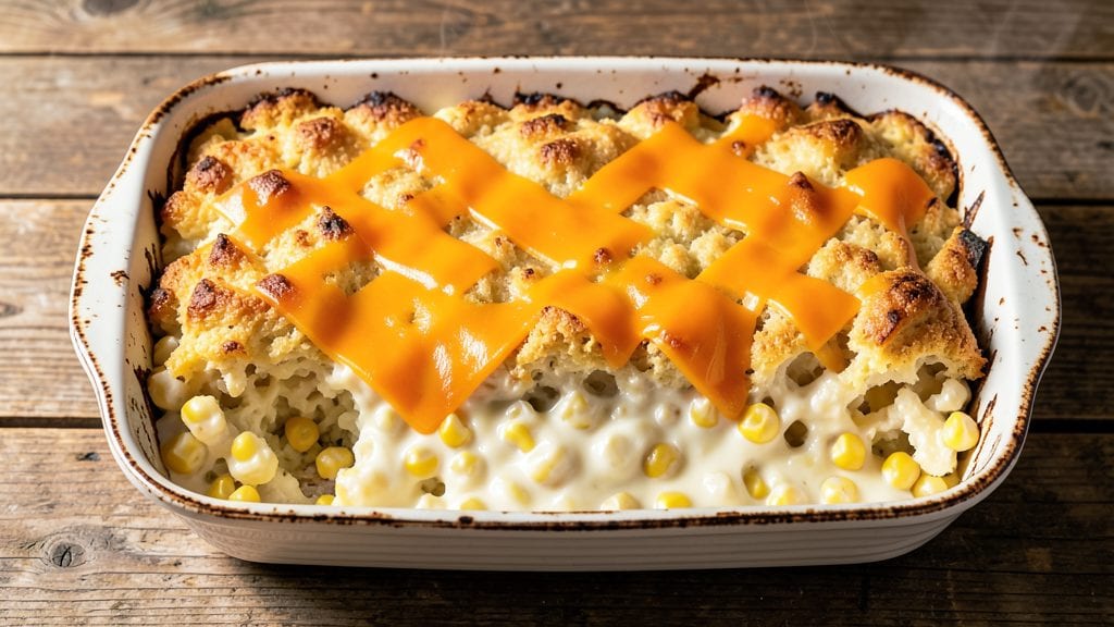 Jiffy Mix Creamed Corn Casserole Recipe: Cheesy Crisp-Top Comfort in One Bowl